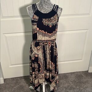 AUW Black and Beige Pattern Dress 10